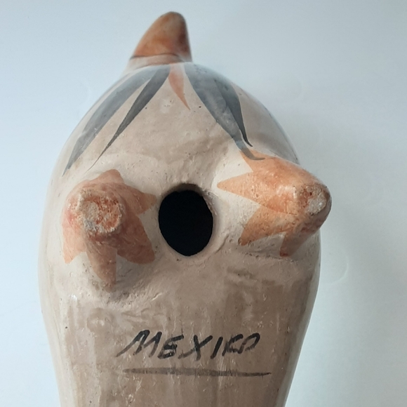 VTG MEXICAN TONALA Folk Art Hand Painted Long Tail Bird - Picture 11 of 11